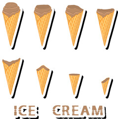 Big colorful set different forms natural dessert ice cream of consisting various ingredients