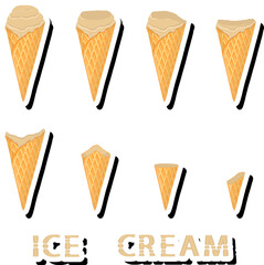Big colorful set different forms natural dessert ice cream of consisting various ingredients