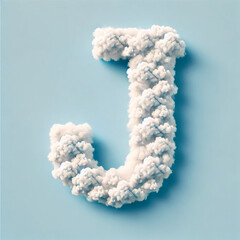 Naklejka premium Soft cloud letter J