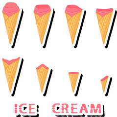 Big colorful set different forms natural dessert ice cream of consisting various ingredients