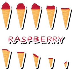 Big colorful set different forms natural dessert ice cream of consisting various ingredients