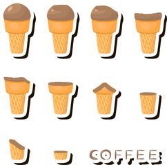 Big colorful set different forms natural dessert ice cream of consisting various ingredients