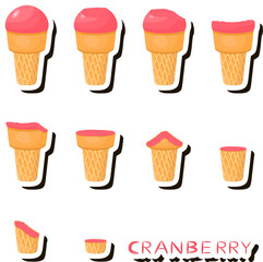 Big colorful set different forms natural dessert ice cream of consisting various ingredients