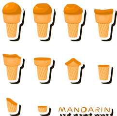 Big colorful set different forms natural dessert ice cream of consisting various ingredients