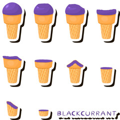 Big colorful set different forms natural dessert ice cream of consisting various ingredients