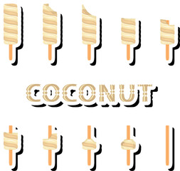 Big colorful set different forms natural dessert ice cream of consisting various ingredients