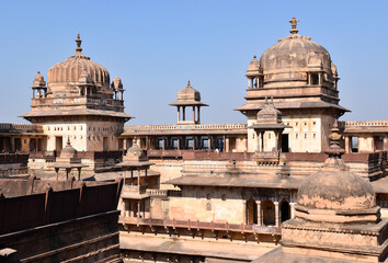Fototapeta premium Orchha, Madhya Pradesh (India): December 19, 2021 - Jahangir Palace (Orchha Fort)