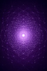 Naklejka premium Abstract Purple Vortex. Swirling Fractal Pattern with Central Light Source. Digital Art Background.
