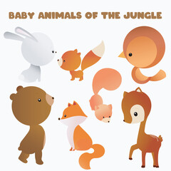 Baby animals vector illustration