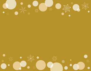 かわいい雪の結晶のフレーム背景　黄