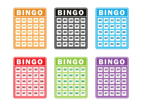lotto bingo cards with numbers