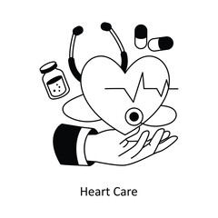 Heart Care concepts style illustration. EPS 10 File
