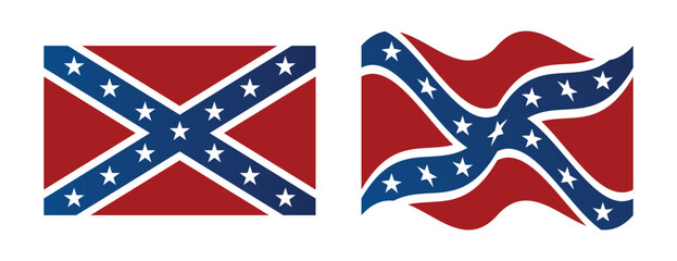 National flag of the confederate states of america flat wave