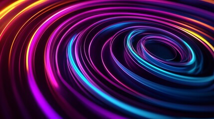 Colorful swirling patterns illuminated in vibrant reds, blues, and purples create a mesmerizing abstract display