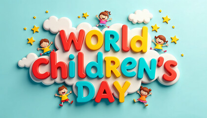 Colorful and Joyful World Children's Day Illustration Design ai generative