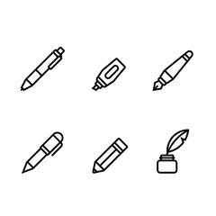 pen pencil icon design set