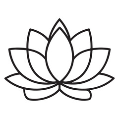 Lotus icon vector outline.