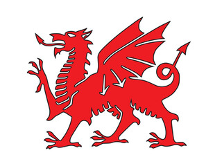 Naklejka premium mythical dragon red vector design illustration