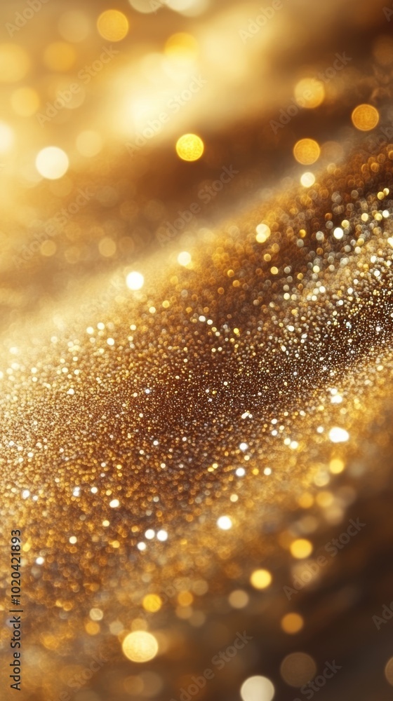 Poster luminous golden lights with a blur effect, creating a festive and vibrant new year and christmas atm