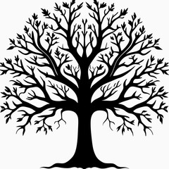 Obraz premium southern-red-oak-tree-silhouette