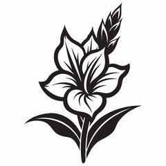 Contemporary Gladiolus Line Art Vector Icon