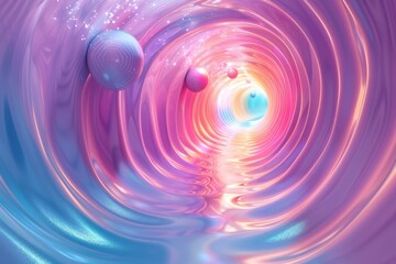 A mesmerizing digital swirl of colors leading into a glowing core, perfect for abstract art, technology themes, or creative projects, It evokes a sense of depth and exploration,