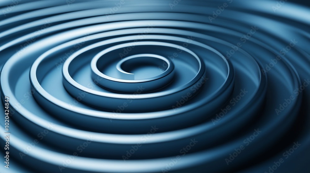 Poster abstract blue ripples in concentric circles creating a serene pattern on a textured surface