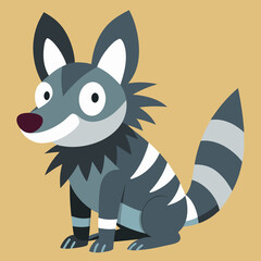 Aardwolf animal Happy expiration vector art design