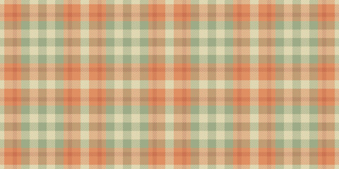 Minimal texture background plaid, garment fabric vector textile. Close up seamless pattern tartan check in orange and light colors.
