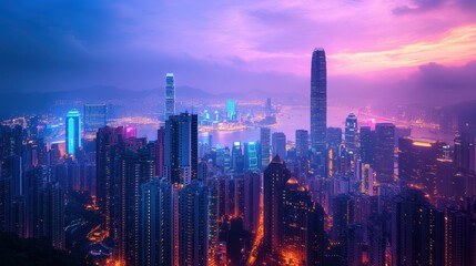 Fototapeta premium The Vibrant City Skyline View