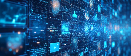 Obraz premium Cultural Connection Grid, Social Media Influence and Digital Culture