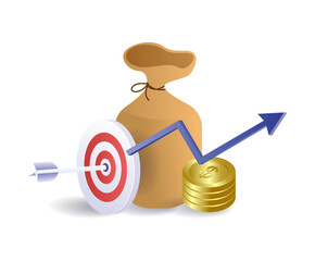 Financial business targets growth flat illustration