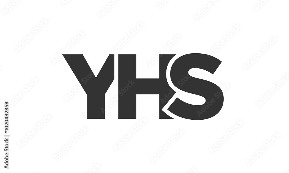 Poster yhs logo design template with strong and modern bold text. initial based vector logotype featuring s