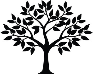 tree vector art with tree roots Silhouette vector and Adobe Illustrator Artwork