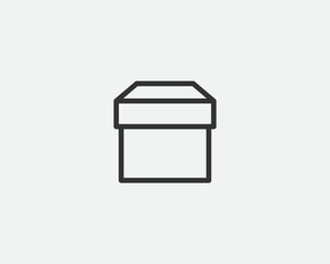 Delivery packaging vector icon. Cargo cardboard box icons. Carton package sign from line geometric shapes.