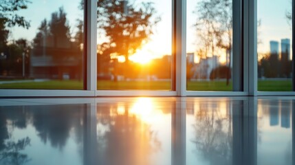 Sunlight streams through expansive floor-to-ceiling windows, illuminating a floor interior and fostering a sense of openness, clarity, and a fresh perspective on the world.