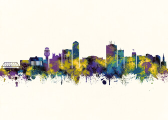 Ann Arbor City Skyline