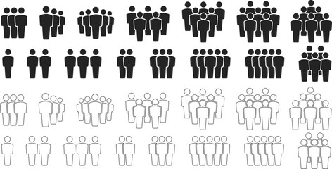 Team icons set. People .Group of people icons. crowed symbol Vector. Person symbol for your infographics web illustration