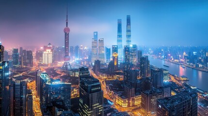 Obraz premium The Stunning Shanghai Cityscape