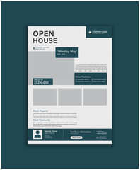 Modern Open House Real Estate Flyer Design. flyer advertising an open house for a modern house