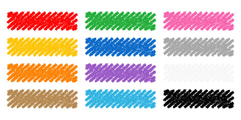 クレヨンで描かれた長方形セット