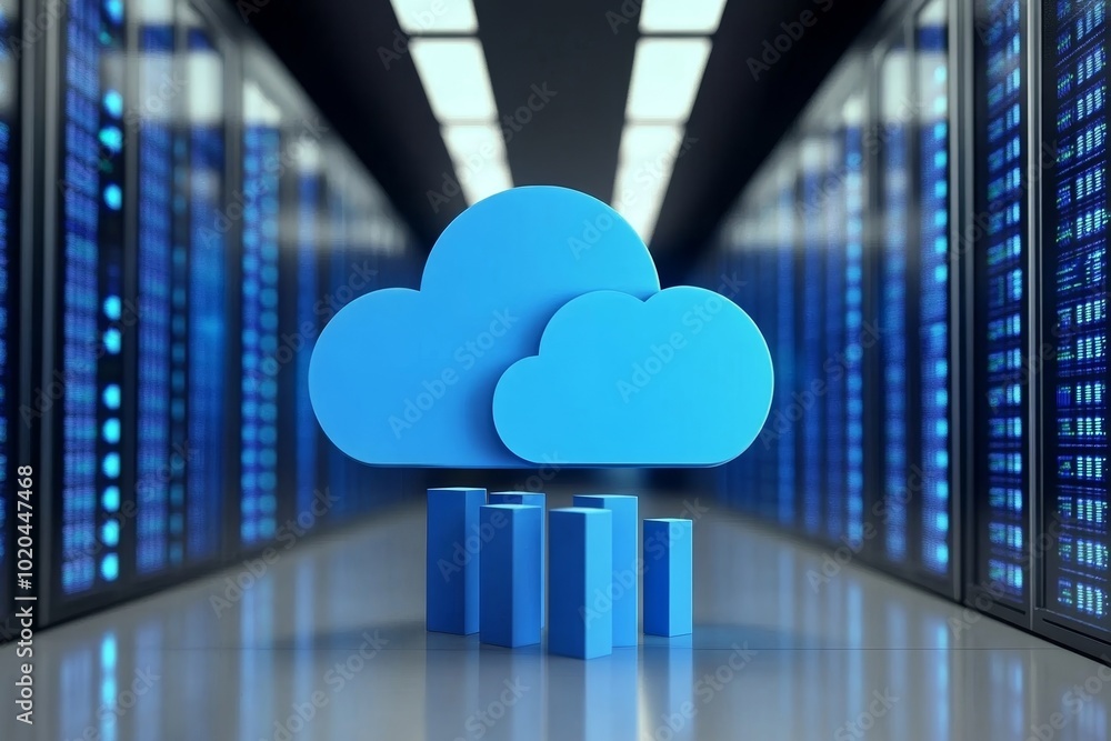 Poster global cloud data storage.