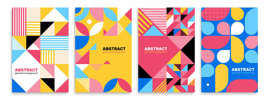 Vibrant Abstract Geometric Backgrounds Collection