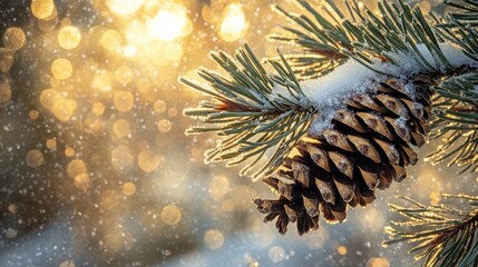 The Pinecone on Frosty Branch