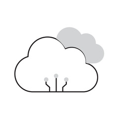 AI Chip in Cloud Computing Vector Icon Design, artificial intelligence, cloud technology, data processing, machine learning