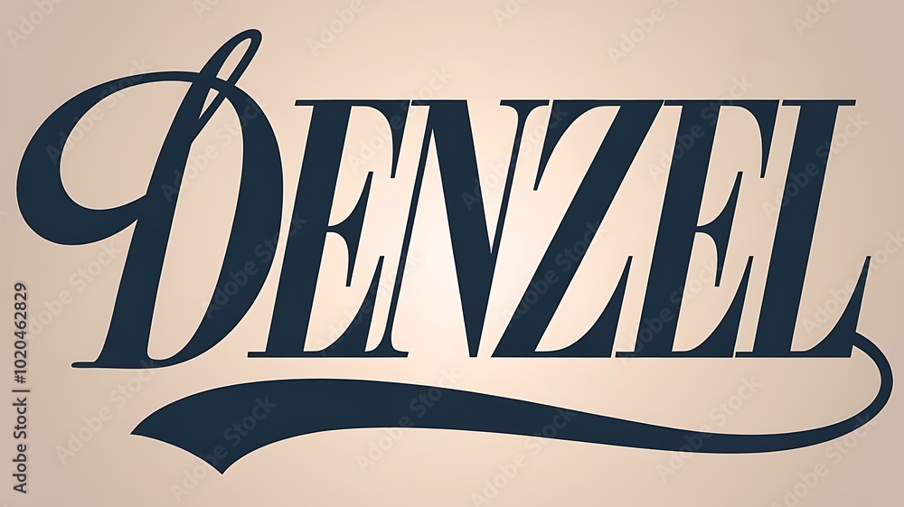 Aufkleber stylish typography design featuring the male name denzel in elegant script style