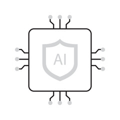 AI Shield for Smart Cybersecurity Vector ICon Design, secure systems, tech defense, online safety, cyber defense