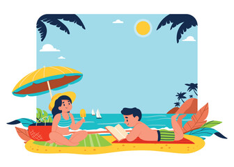 Relaxing Beach Day with Ice Cream and a Book