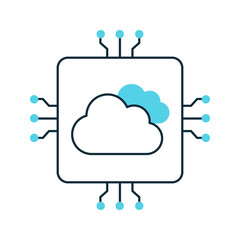 AI Cloud Computing Automation Platform Vector Icon Design, cloud services, digital cloud, AI automation
