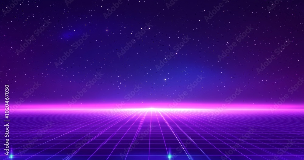 Poster digital cyber surface. retro sci-fi background. suitable for designing in the 1980's style. 3d illus